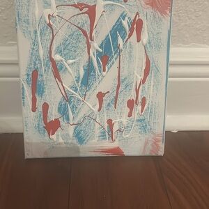 Abstract Blue and Red Canvas Art